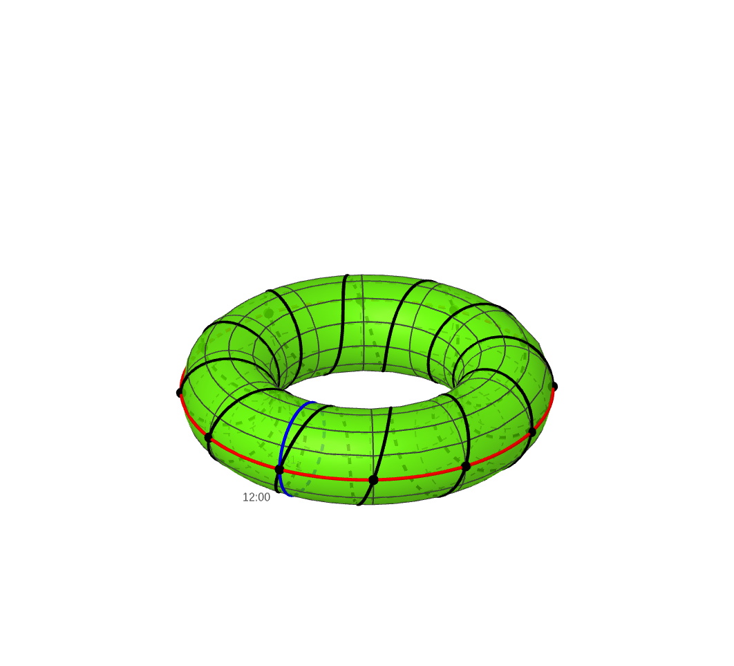 A clock is a one-dimensional subgroup of the torus